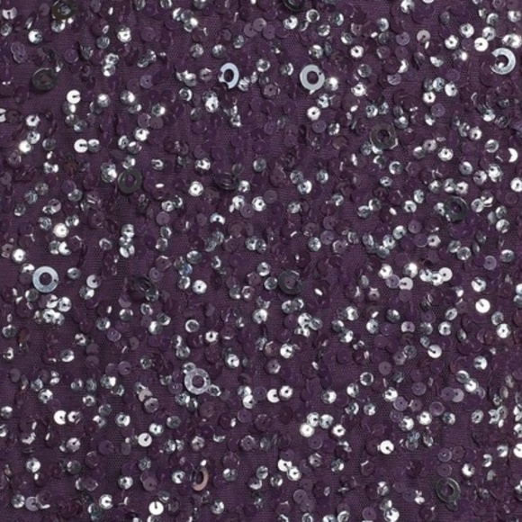 Short Sleeve Sequin Mesh Gown ADRIANNA PAPELL - Picture 4 of 4